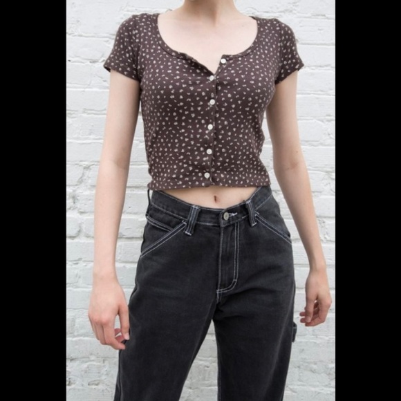 brandy melville brown zelly top - Picture 2 of 5